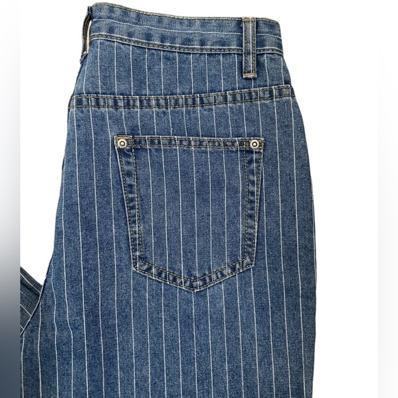 Nasty Gal High Waisted Denim Striped Mom Jeans Size 6 - Picture 14 of 16